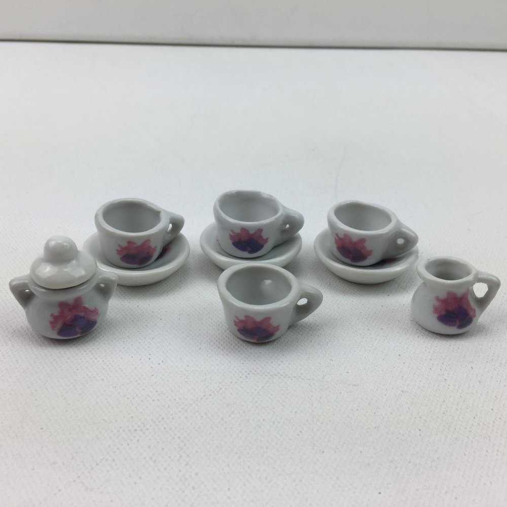 Fisher Price Playhouse Toys Ceramic Tea Party Cup Saucer Set Pretend Play
